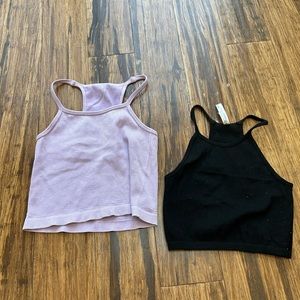 Two Purple and White Soft Athletic Tops Size: S/M